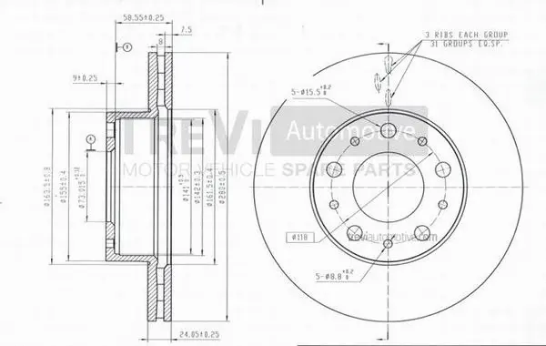 Disque de frein TREVI AUTOMOTIVE BD1157