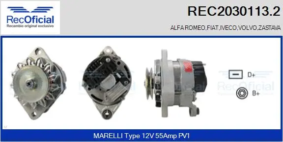 Alternateur RECOFICIAL REC2030113.2