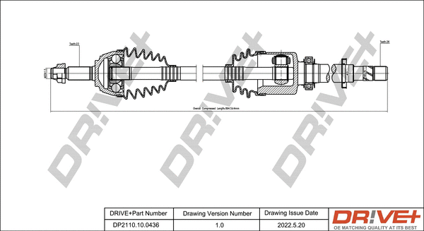 Arbre de transmission Dr!ve+ DP2110.10.0436