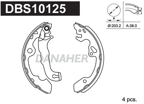 Jeu de mâchoires de frein DANAHER DBS10125