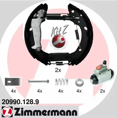 Jeu de mâchoires de frein ZIMMERMANN 20990.128.8