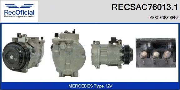 Compresseur, climatisation RECOFICIAL RECSAC76013.1