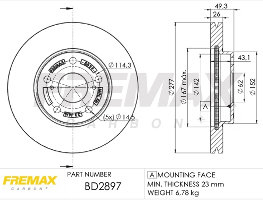 Disque de frein FREMAX BD-2897