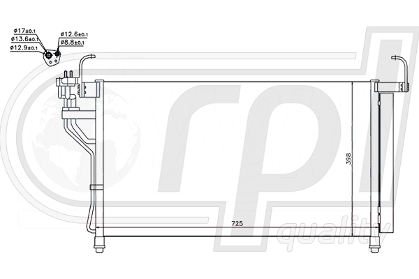 Condenseur, climatisation RPL QUALITY APCDHY5067