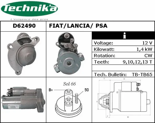 Démarreur Technika D62490