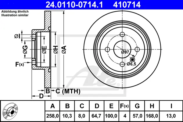 Disque de frein ATE-APAC 24.0110-0714.1
