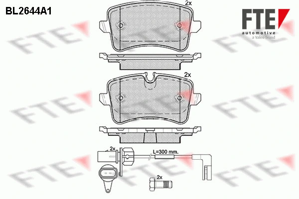 Kit de plaquettes de frein, frein à disque FTE 9010886