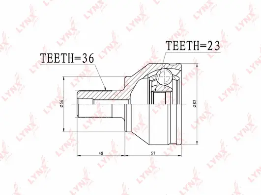 Jeu de joints, arbre de transmission LYNXAUTO CO-3627