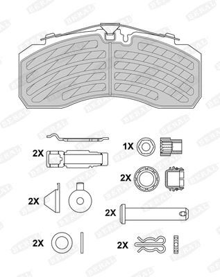 Kit de plaquettes de frein, frein à disque BERAL BCV29253BK