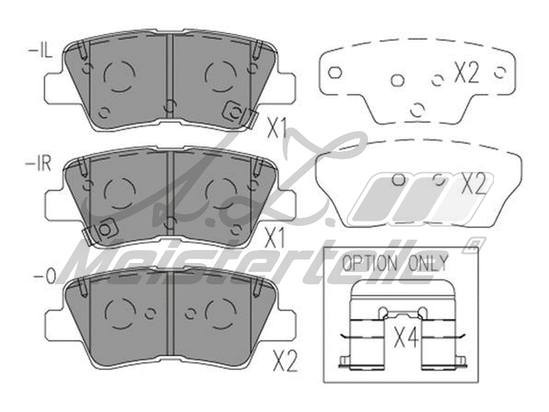 Kit de plaquettes de frein, frein à disque A.Z. Meisterteile AZMT-44-022-2095