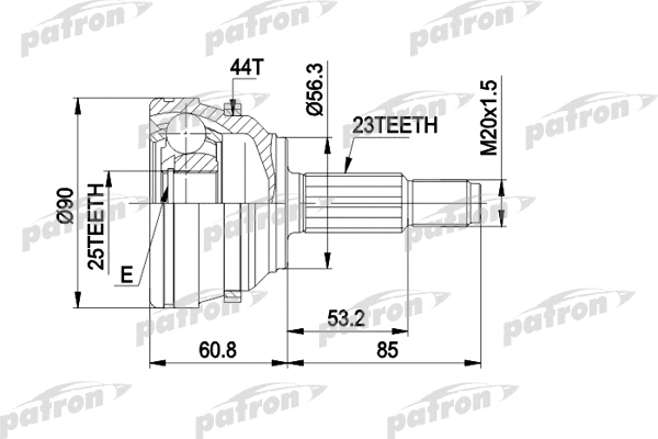 Jeu de joints, arbre de transmission PATRON PCV1422