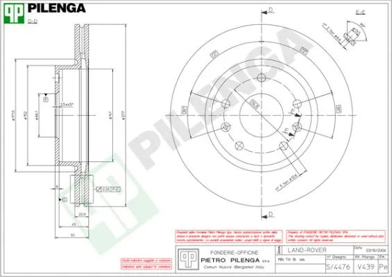Disque de frein PILENGA V439