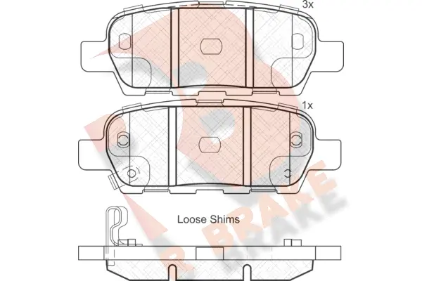 Kit de plaquettes de frein, frein à disque R BRAKE RB1838