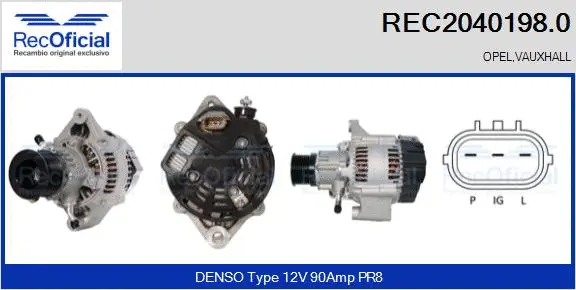 Alternateur RECOFICIAL REC2040198.0