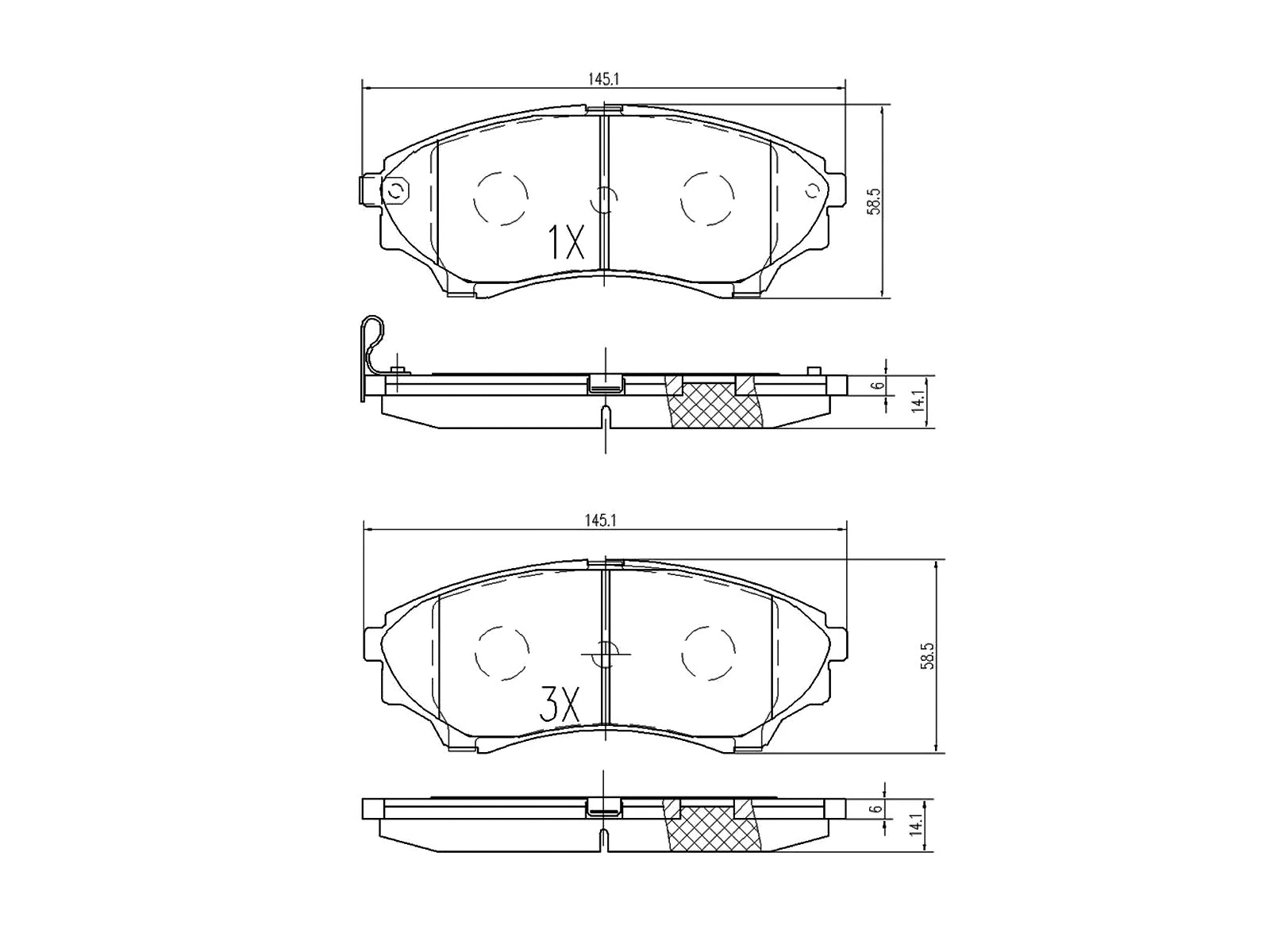 Kit de plaquettes de frein, frein à disque A.Z. Meisterteile AZMT-44-022-1225
