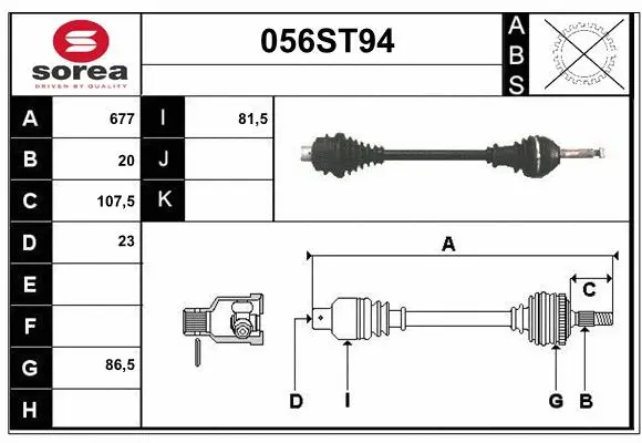 Arbre de transmission STARTCAR 056ST94