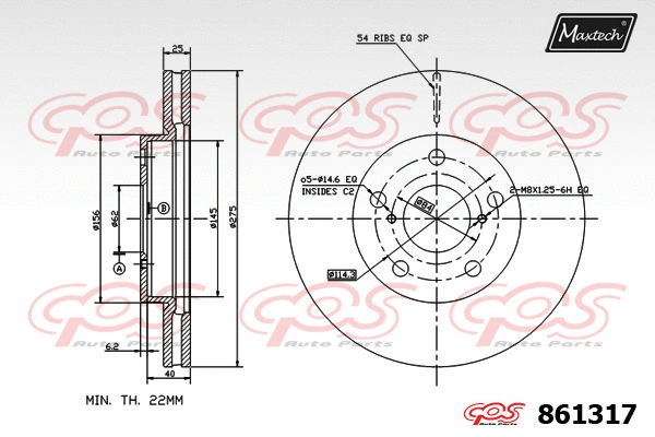 Disque de frein MAXTECH 861317