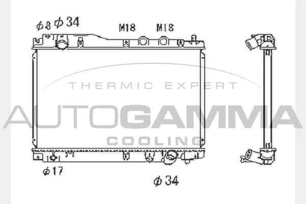 Radiateur, refroidissement du moteur AUTOGAMMA 104417