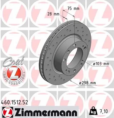 Disque de frein ZIMMERMANN 460.1512.52