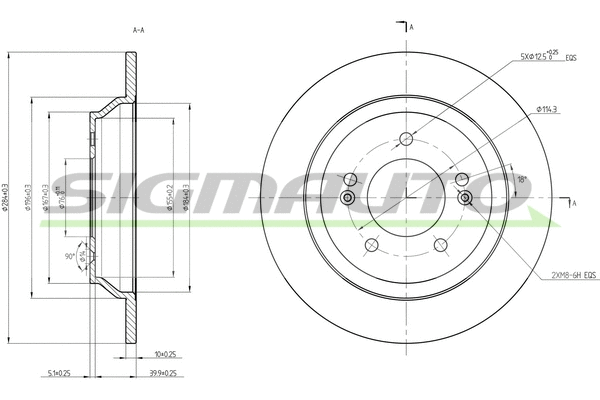 Disque de frein SIGMAUTO DBC608S