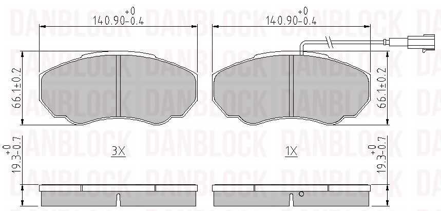 Kit de plaquettes de frein, frein à disque DANBLOCK DB 510210