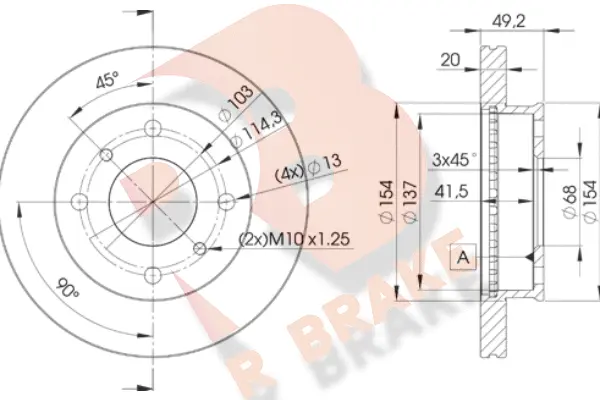 Disque de frein R BRAKE 78RBD26001