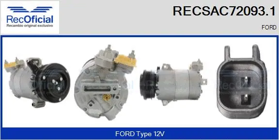 Compresseur, climatisation RECOFICIAL RECSAC72093.1