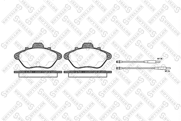 Kit de plaquettes de frein, frein à disque STELLOX 321 004B-SX