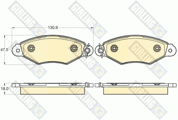 Kit de plaquettes de frein, frein à disque GIRLING 6120243
