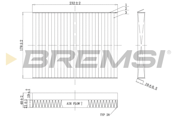 Filtre, air de l'habitacle BREMSI FC0091C