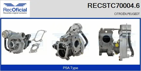Turbocompresseur, suralimentation RECOFICIAL RECSTC70004.6