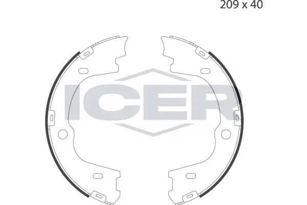 Jeu de mâchoires de frein, frein de stationnement ICER 79PB4051 C