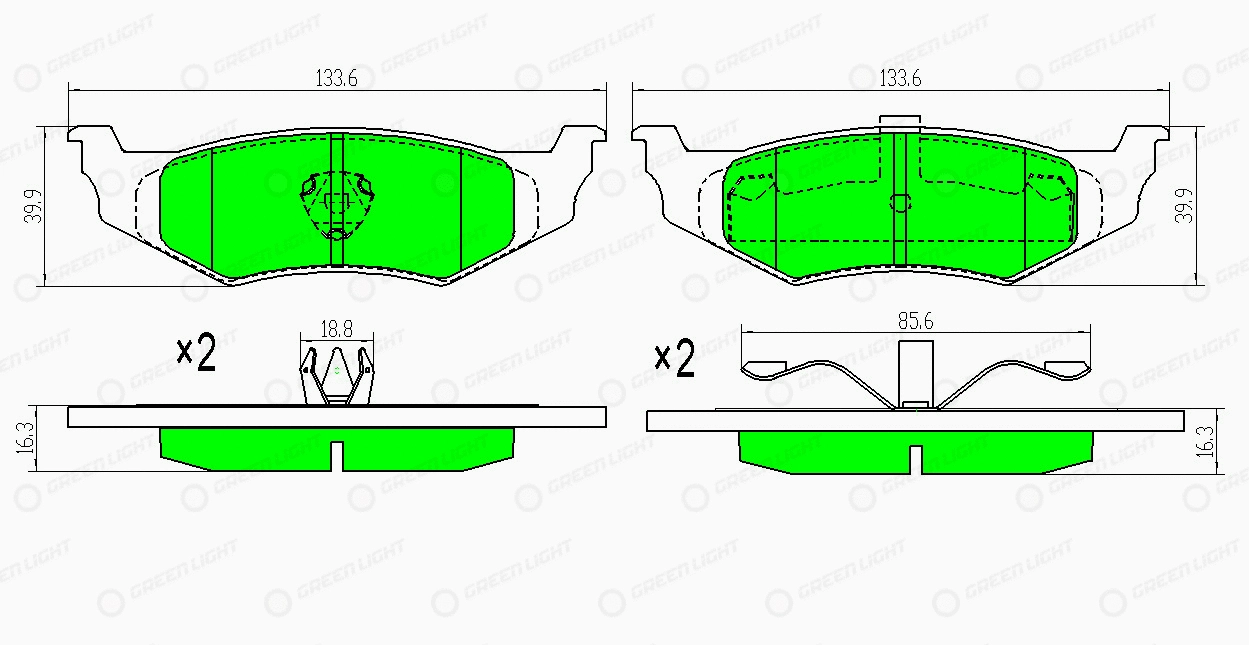 Kit de plaquettes de frein, frein à disque Automotive Adriado GLBP0367