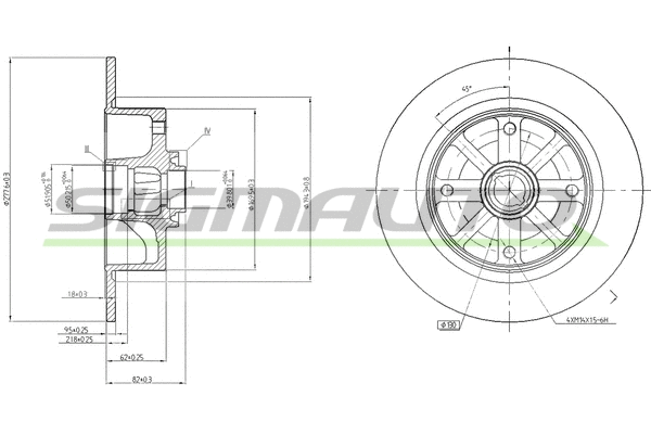 Disque de frein SIGMAUTO DBA043S