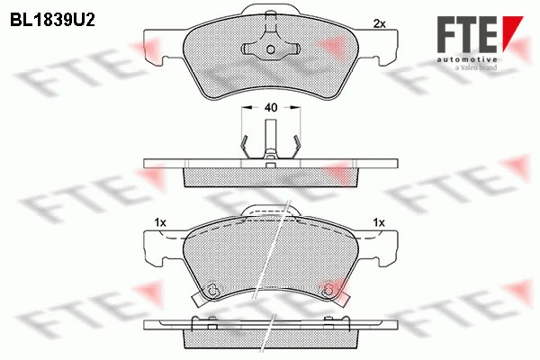 Kit de plaquettes de frein, frein à disque FTE 9010415