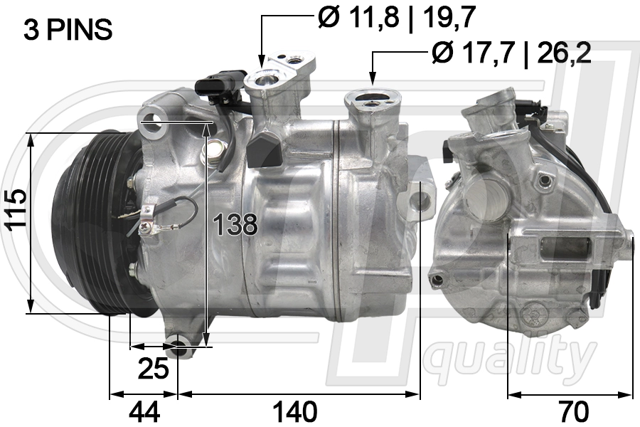 Compresseur, climatisation RPL QUALITY APCOMB5114