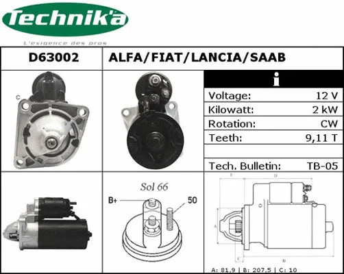 Démarreur Technika D63002