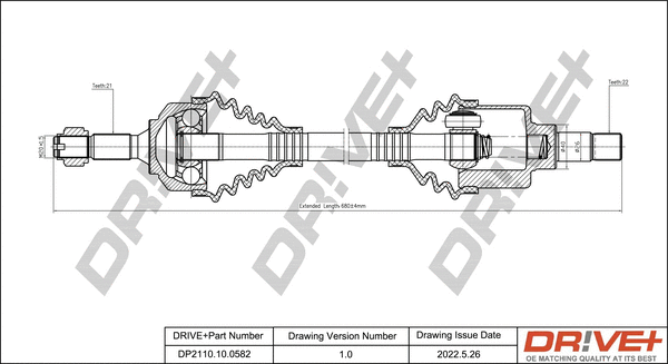 Arbre de transmission Dr!ve+ DP2110.10.0582