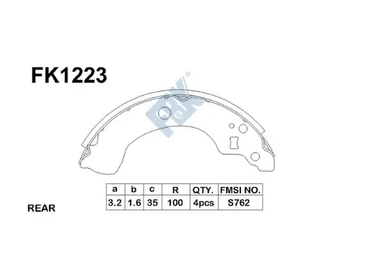 Jeu de mâchoires de frein FBK FK1223