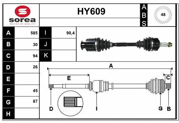 Arbre de transmission SERA HY609