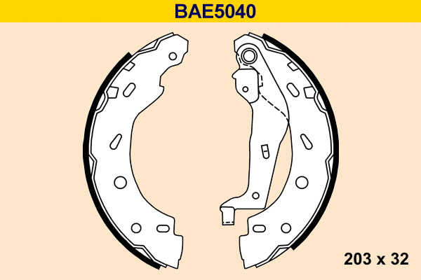 Jeu de mâchoires de frein BARUM BAE5040