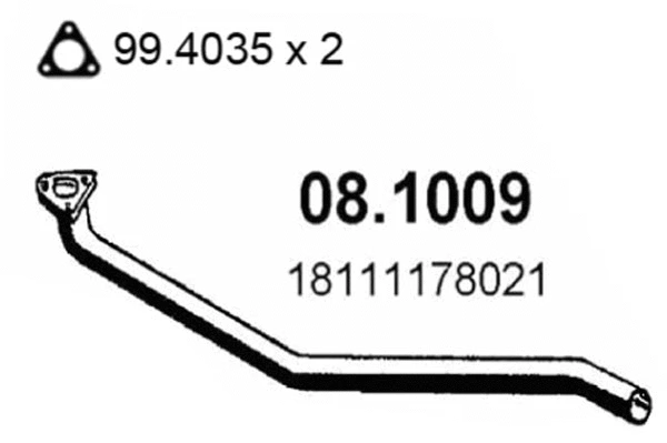 Tuyau d'échappement ASSO 08.1009