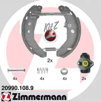 Jeu de mâchoires de frein ZIMMERMANN 20990.108.9