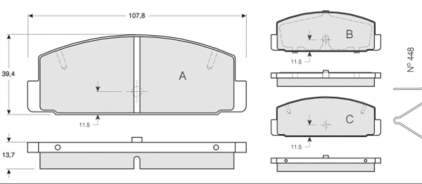 Kit de plaquettes de frein, frein à disque MTR MT575
