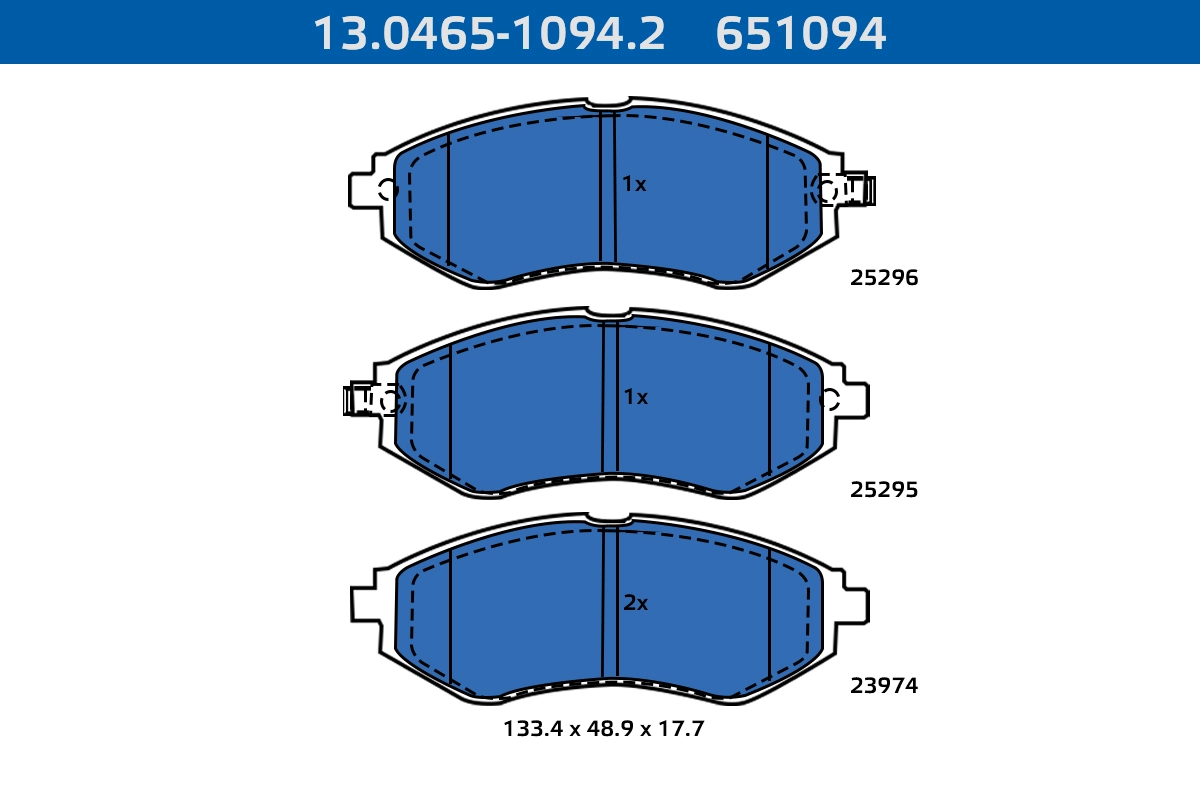 Kit de plaquettes de frein, frein à disque ATE-APAC 13.0465-1094.2
