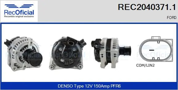 Alternateur RECOFICIAL REC2040371.1