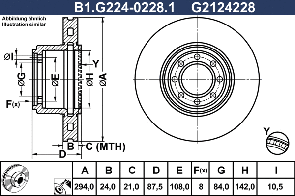 Disque de frein GALFER B1.G224-0228.1