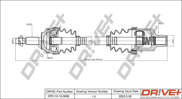 Arbre de transmission Dr!ve+ DP2110.10.0699