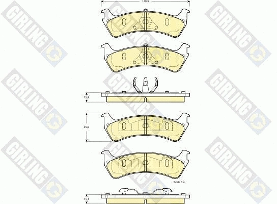 Kit de plaquettes de frein, frein à disque GIRLING 6141235