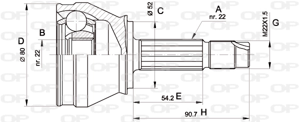 Jeu de joints, arbre de transmission OPEN PARTS CVJ5229.10